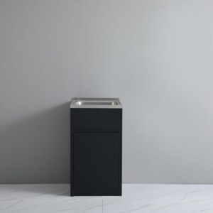 PVC Laundry Cabinet with Tub 40L Matte Black 454x555mm