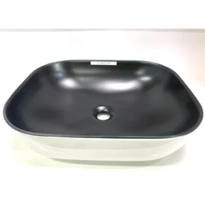 Matte Black and Gloss White Wash Basin