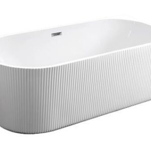 Line - Corner - Matte White, Free Standing Bath