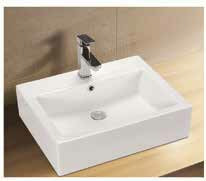 ABOVE COUNTER
GLOSS WHITE
1 TAP HOLE OR 3 TAP HOLE
32MM WASTE WITH OVERFLOW