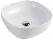 ABOVE COUNTER
GLOSS WHITE
0 TAP HOLE
32MM WASTE WITHOUT OVERFLOW