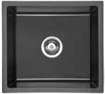 450 x 450 x 230 Single Bowl Quartz Sink - BLACK