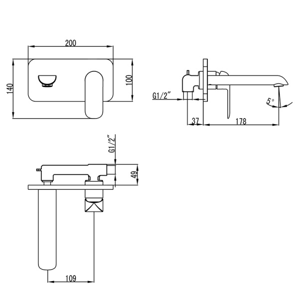 IKON/ KARA WALL BASIN MIXER - HYB11-601 - Image 7