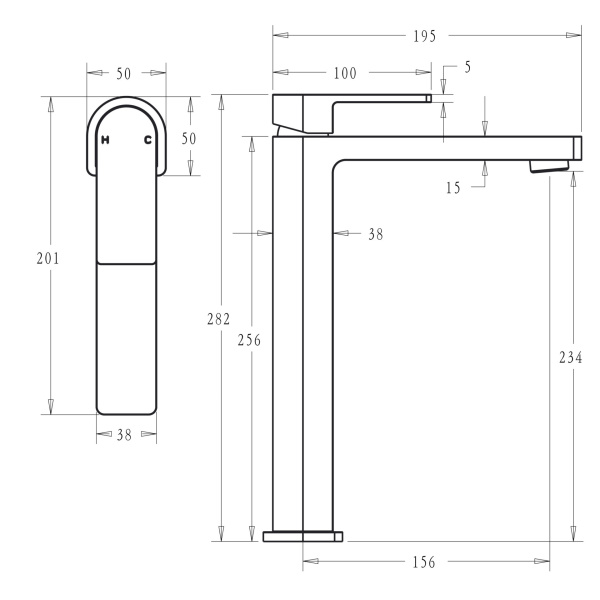 IKON/ FLORES HIGH BASIN MIXER - HYB135-202 - Image 5