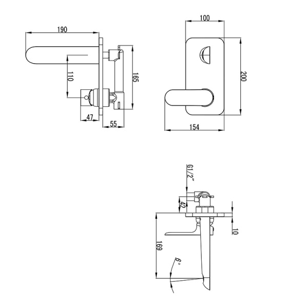 KON/ BANDA WALL BASIN MIXER SET - HYB22-601 - Image 2