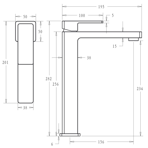 IKON / CERAM HIGH RISE BASIN MIXER - HYB636-202 - Image 5