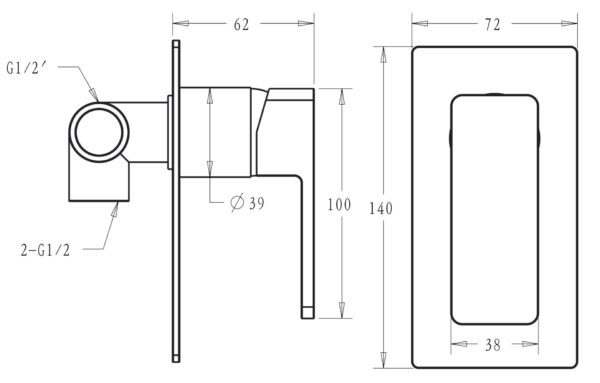 IKON/ CERAM WALL MIXER- HYB636-301 - Image 5