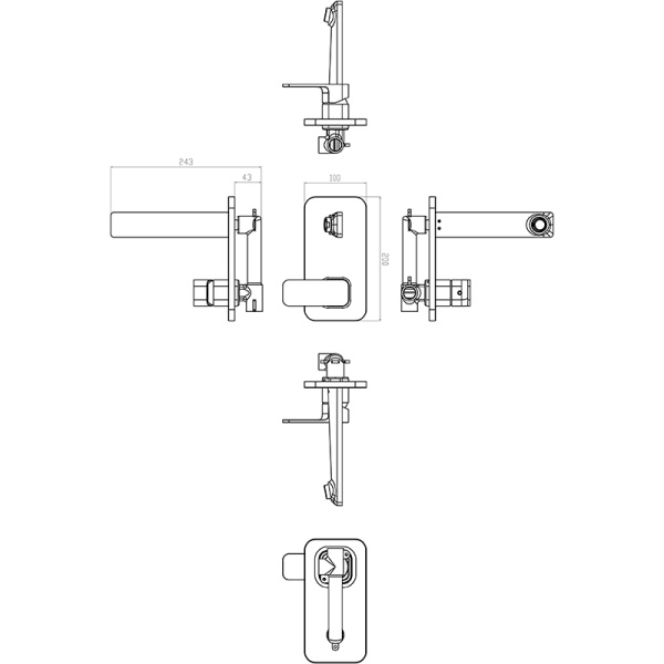 IKON/ SETO WALL BASIN MIXER WITH SPOUT - HYB66-601 - Image 5