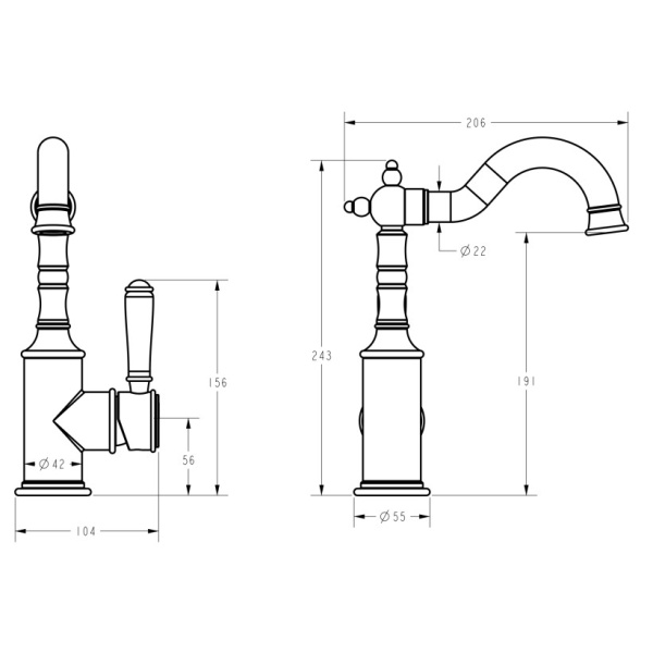IKON/Clasico Basin Mixer HYB868-202 - Image 5