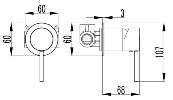 IKON-Hali Wall Mixer with 60mm Cover Plate - HYB88-301-60mm - Image 6