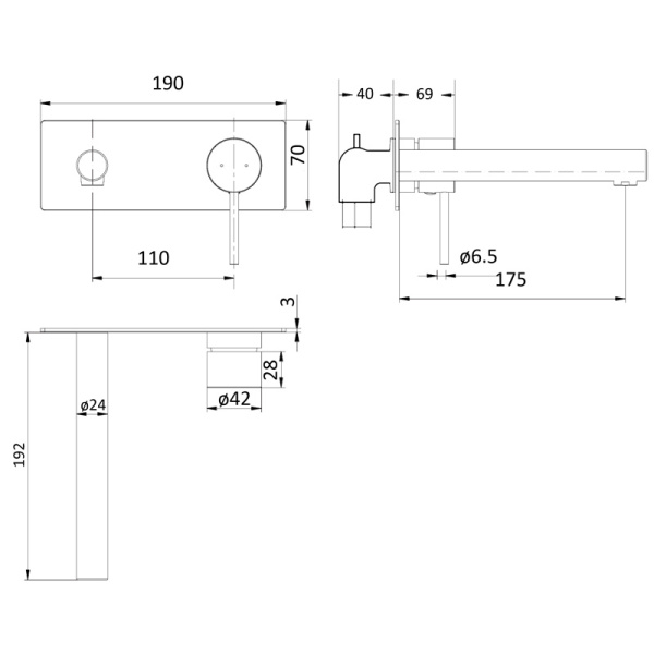 IKON/ HALI WALL BASIN MIXER WITH SPOUT - HYB88-601 - Image 4