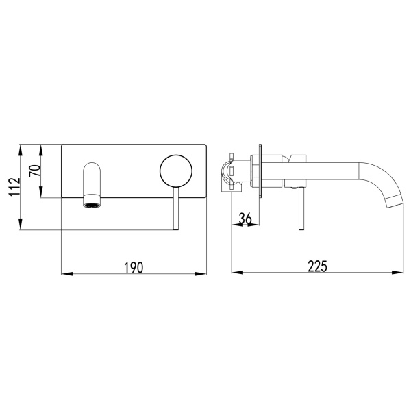IKON/ HALI WALL BASIN MIXER WITH SPOUT - HYB88-602 - Image 6