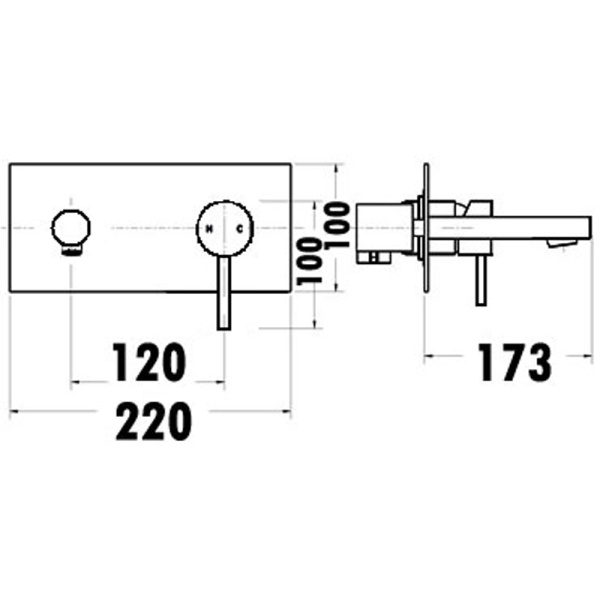 OTUS PIN HANDLE WALL BASIN MIXER SET - PC3004SB - Image 3