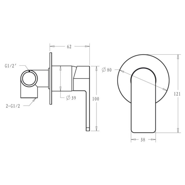 IKON/ FLORES WALL MIXER - HYB135-301 - Image 5