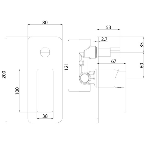 IKON / CERAM WALL MIXER WITH DIVERTER - HYB636-501 - Image 5