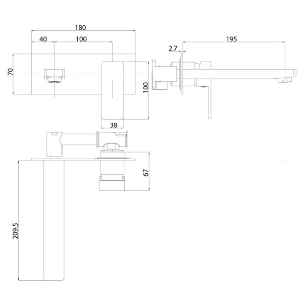 IKON/ CERAM WALL BASIN MIXER - HYB636-601 - Image 5