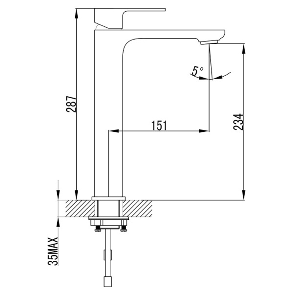 IKON/ SETO HIGH RISE BASIN MIXER - HYB66-202 - Image 5