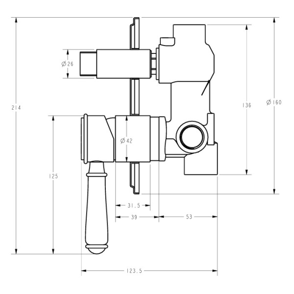 Ikon Clasico Wall Diverter Mixer Trim Kits - HYB868-501TK / HYB868-501ATK - Image 9