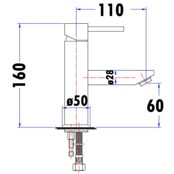 OTUS PIN HANDLE BASIN MIXER - PC2003SB - Image 3
