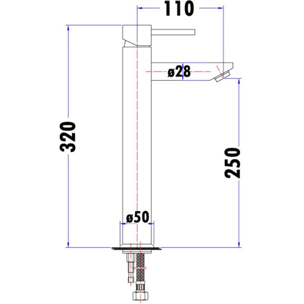OTUS PIN HANDLE HIGH RISE BASIN MIXER - PC2004SB - Image 3