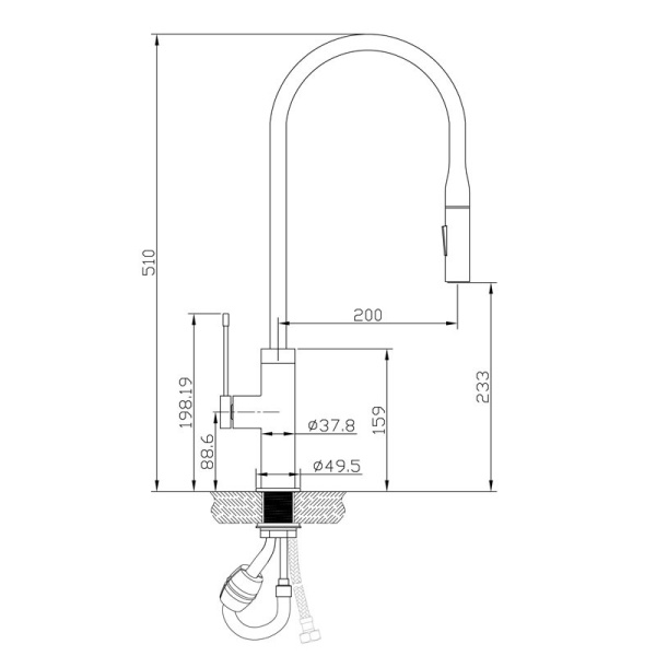 AZIZ PULL OUT SINK MIXER - PCC1002 - Image 8