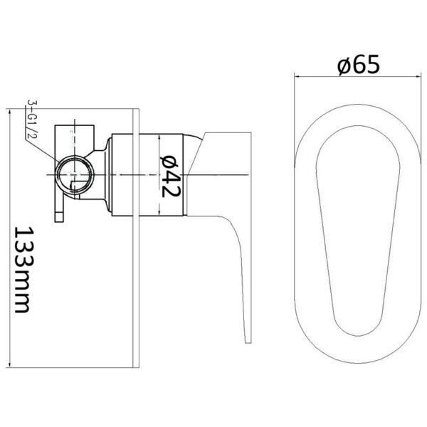 LAVA WALL MIXER - PH3001SB - Image 2