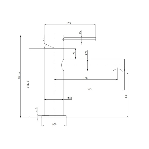 Otus Slimline SS Basin Mixer - PLC2003SS - Image 6