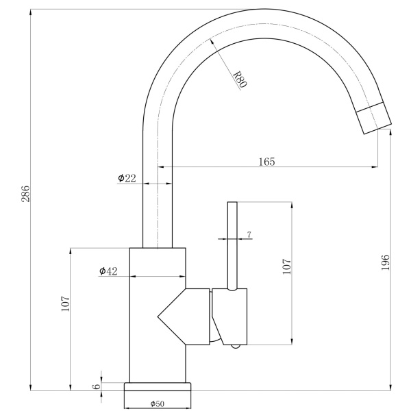 Otus Slimline SS Gooseneck Basin Mixer - PLC2005SS - Image 6