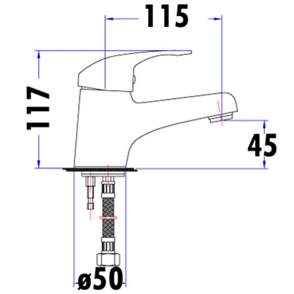 MINA HOLLOW-OUT HANDLE BASIN MIXER - PQ-2001SW - Image 2