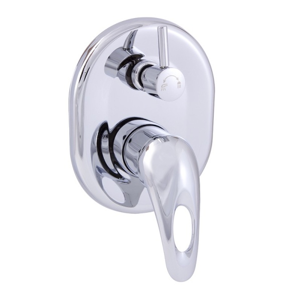 MINA HOLLOW-OUT HANDLE WALL MIXER WITH DIVERTER - PQ-3002SW