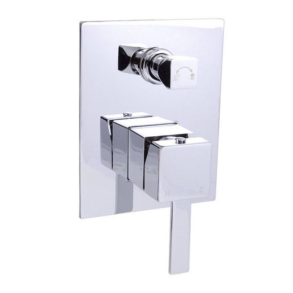 SARA SQUARE HANDLE BATH/SHOWER MIXER WITH DIVERTER - PS-3002SB