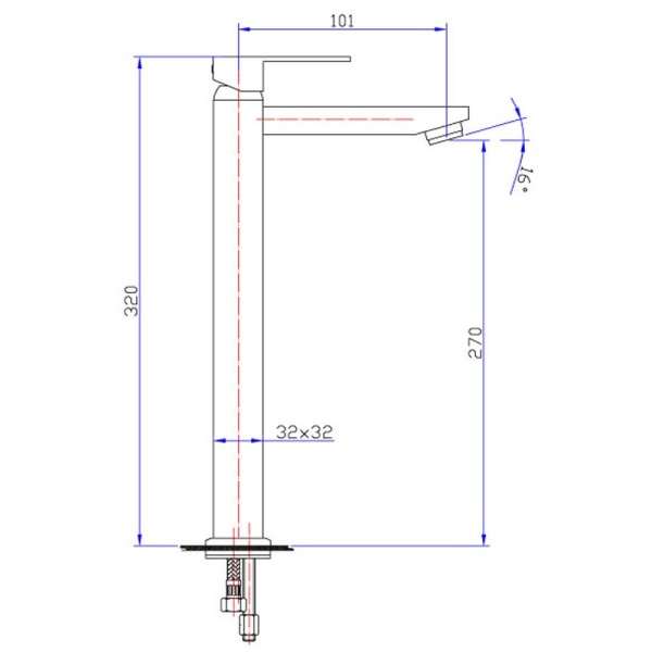ROSA SQUARE HIGH RISE BASIN MIXER - PSS2002SB - Image 2