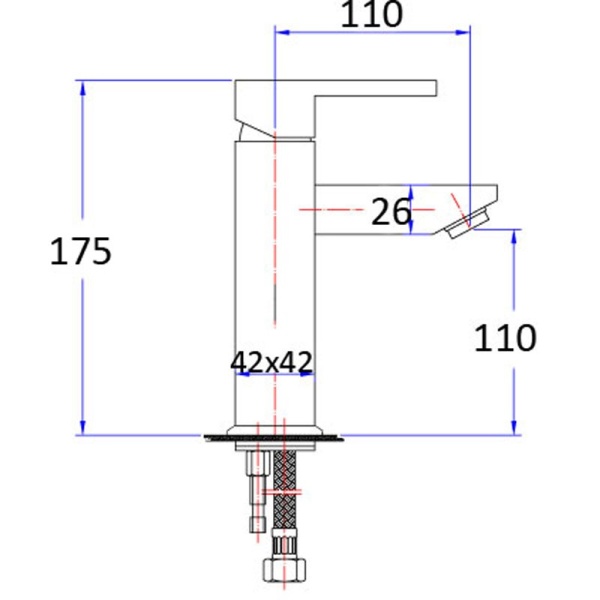 ROSA SQUARE BASIN MIXER - PSS2003SB - Image 2