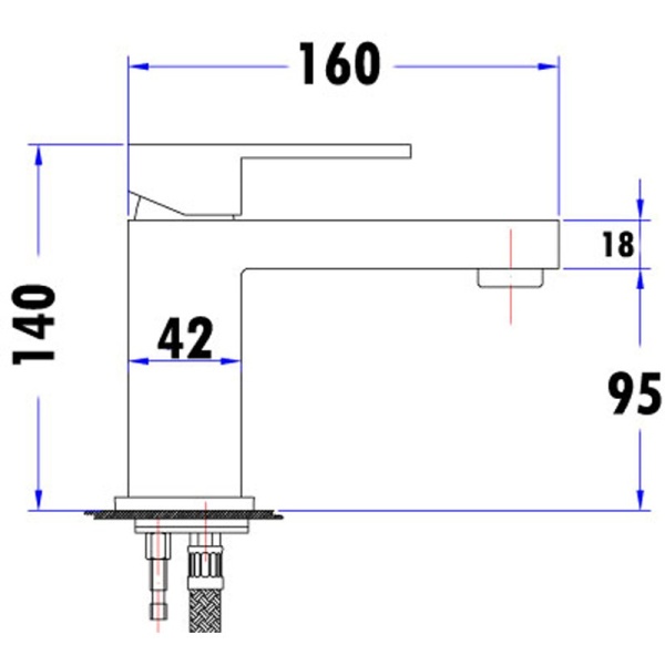 ROSA SQUARE BASIN MIXER - PSS2004SB - Image 3
