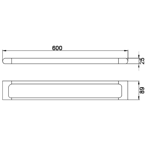 IKON/ KARA SINGLE TOWEL RAIL 600mm - 3603-600 - Image 2