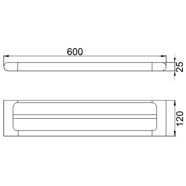 IKON/ KARA DOUBLE TOWEL RAIL 600mm - 3604-600 - Image 2