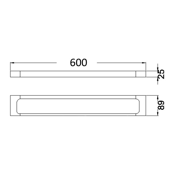 IKON/ SETO SINGLE TOWEL RAIL 600mm - 3803-600 - Image 2