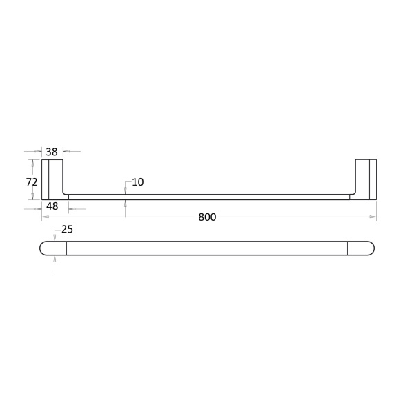 FLORES SINGLE TOWEL RAIL 800MM - 55301-800 - Image 6
