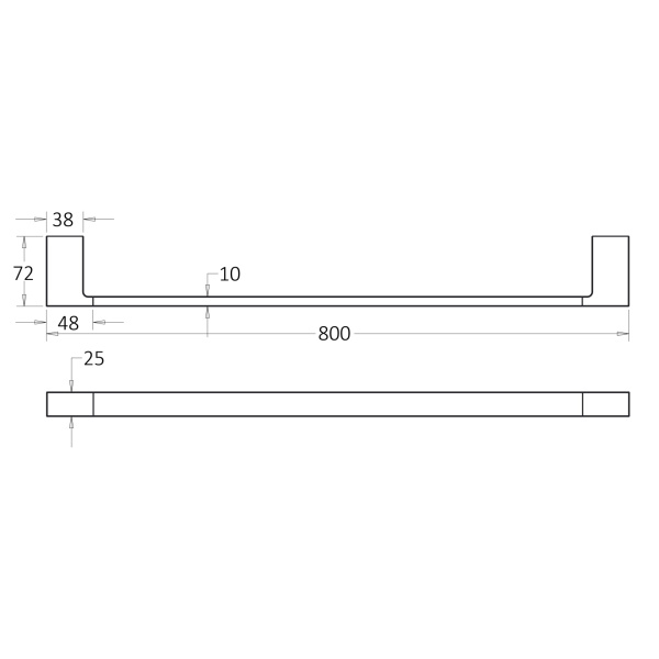 CERAM SINGLE TOWEL RAIL 800MM - 55601-800 - Image 6