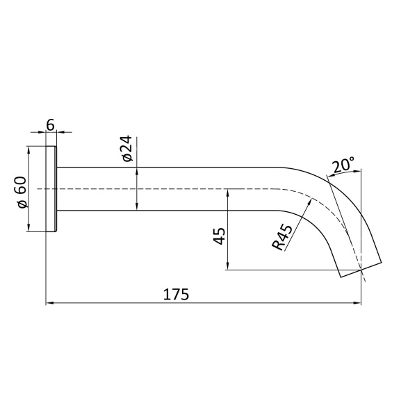 IKON / HALI BATH SPOUT GUNMETAL - HYB88-802GM-60mm - Image 2
