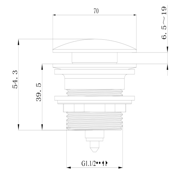 P&P 40mm Bath Pop-Up Plug with Removable Waste - PB022CA - Image 5