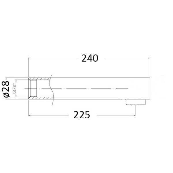 YALE BATH SPOUT L:240MM - PHD1010 - Image 2
