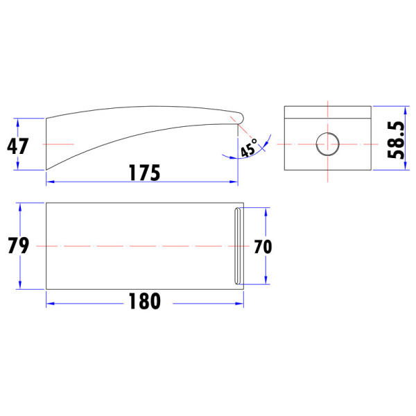 SQUARE CURVED BATH SPOUT - SP20F - Image 2