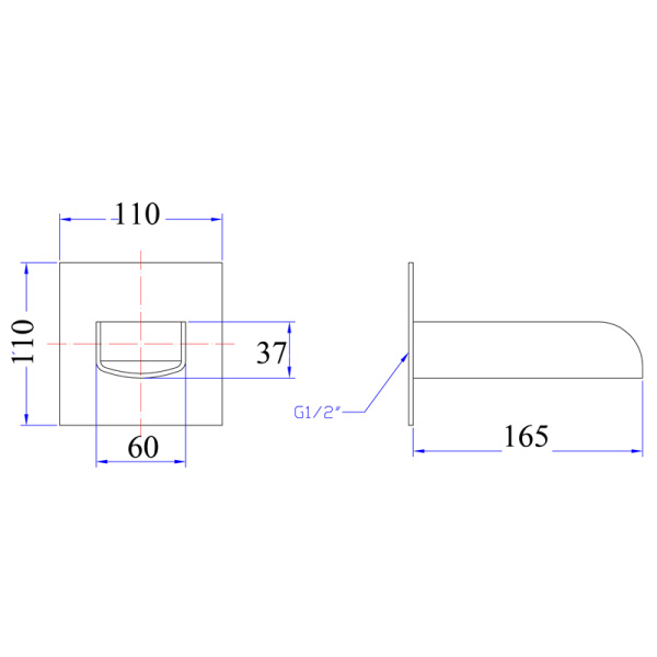 SQUARE SLOT BATH SPOUT - SP23 - Image 2