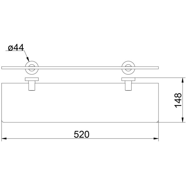 RUBY GLASS SHELF 520mm - 21803 - Image 2
