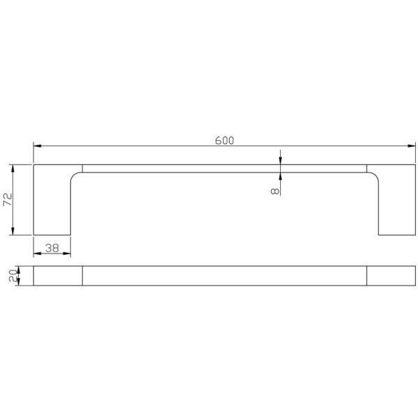 EDEN SINGLE TOWEL RAIL 600MM - 5601-600 - Image 3