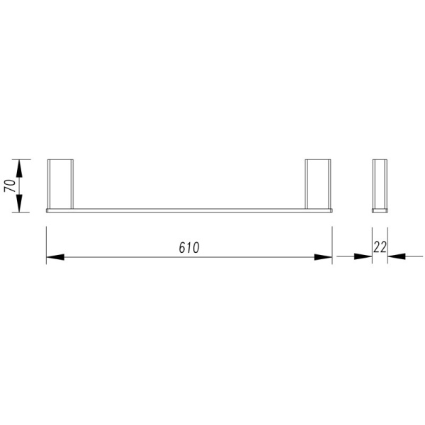 AIKO SINGLE TOWEL RAIL - 7101-610 - Image 2