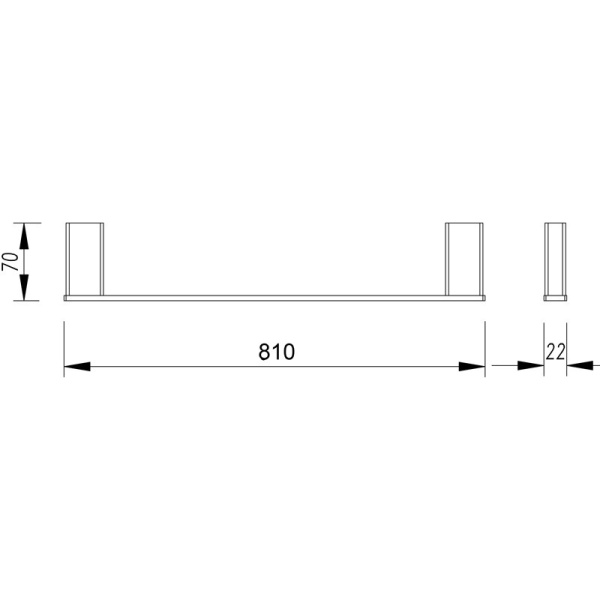 AIKO SINGLE TOWEL RAIL - 7101-810 - Image 2