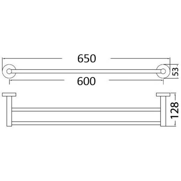 OTUS DOUBLE TOWEL RAIL - 8111-75cm - Image 7