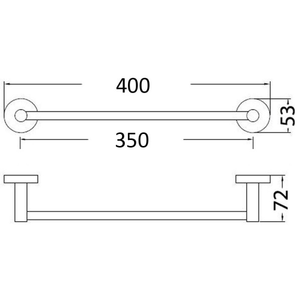 OTUS SINGLE TOWEL RAIL - 8112-35cm - Image 4